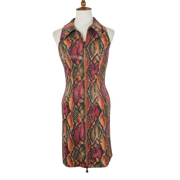 Cache Vintage Snake Print Zip Bodycon Dress - Picture 5 of 12
